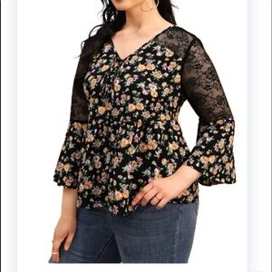 Trumpet Sleeve Blouse